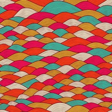 Seamless abstract hand-drawn pattern, waves background. seamless pattern can  스톡 일러스트