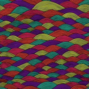 Seamless abstract hand-drawn pattern, waves background. seamless pattern can  イラスト素材