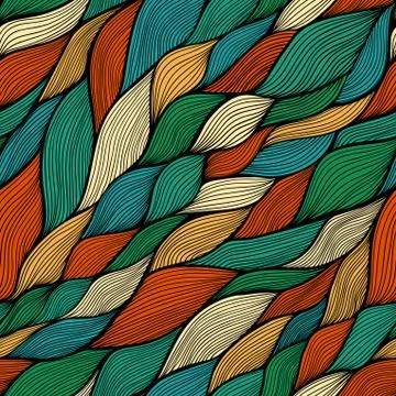 Seamless abstract hand-drawn pattern, waves background Illustrazione stock
