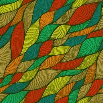 Seamless abstract hand-drawn pattern, waves background Stock Illustration