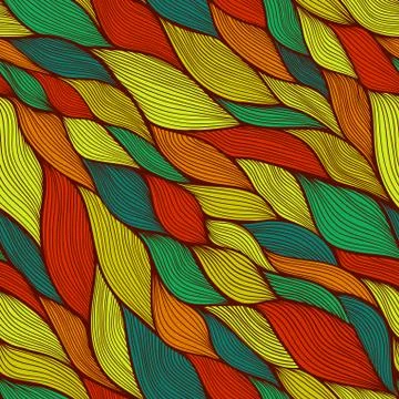 Seamless abstract hand-drawn pattern, waves background イラスト素材