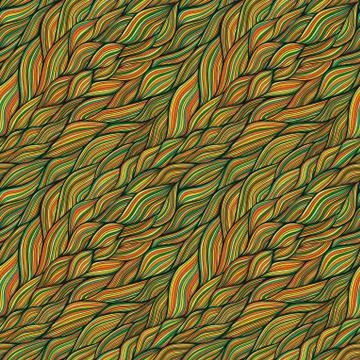 Seamless abstract hand-drawn pattern, waves background Stock Illustration