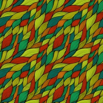 Seamless abstract hand-drawn pattern, waves background Stock Illustration