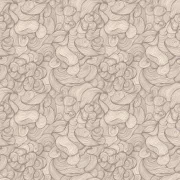 Seamless abstract hand-drawn pattern, waves background. seamless pattern can  Illustrazione stock