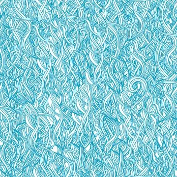 Seamless abstract hand-drawn pattern, waves background. seamless pattern can  Illustrazione stock