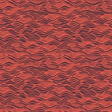 Seamless abstract hand-drawn pattern, waves background. seamless pattern can  Stock Illustration