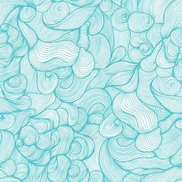 Seamless abstract hand-drawn pattern, waves background. seamless pattern can  Illustrazione stock