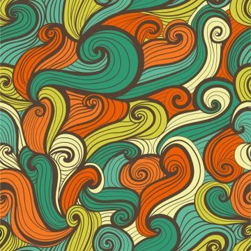 Seamless abstract hand-drawn pattern, waves background. seamless pattern can  스톡 일러스트