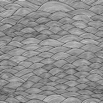 Seamless abstract hand-drawn pattern, waves background. seamless pattern can  스톡 일러스트