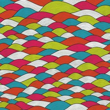 Seamless abstract hand-drawn pattern, waves background. seamless pattern can  스톡 일러스트