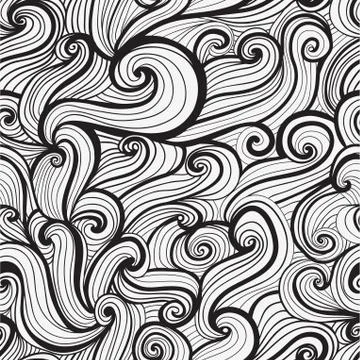 Seamless abstract hand-drawn pattern, waves background. seamless pattern can  스톡 일러스트