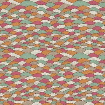 Seamless abstract hand-drawn pattern, waves background. seamless pattern can  Stock Illustration