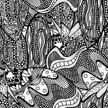 Seamless abstract hand-drawn pattern. Illustrazione stock