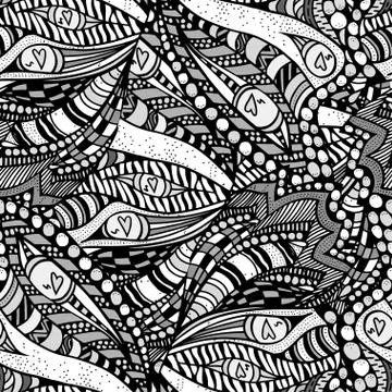 Seamless abstract hand-drawn pattern. Illustrazione stock