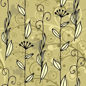 Seamless abstract hand-drawn pattern Stock Illustration