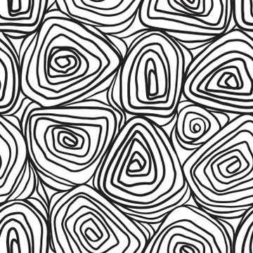 Seamless abstract hand drawn pattern waves background Stockillustratie