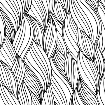 Seamless abstract hand drawn pattern waves background Stock Illustration