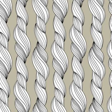 Seamless abstract hand drawn pattern waves background Stock Illustration