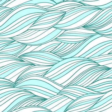 Seamless abstract hand drawn pattern waves background 스톡 일러스트