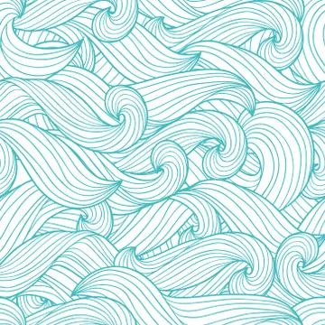 Seamless abstract hand drawn pattern waves background 스톡 일러스트