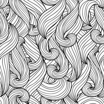 Seamless abstract hand drawn pattern waves background Stockillustratie