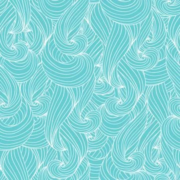 Seamless abstract hand drawn pattern waves background Stockillustratie