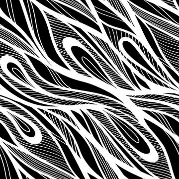 Seamless abstract hand drawn pattern, waves background 스톡 일러스트