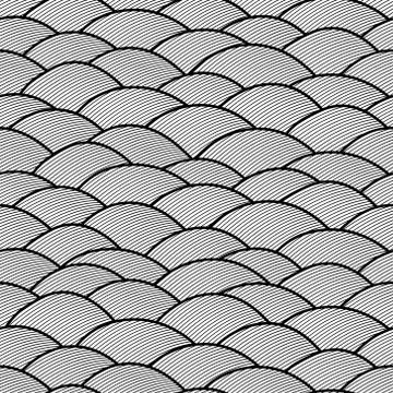 Seamless abstract hand drawn pattern, waves background 스톡 일러스트