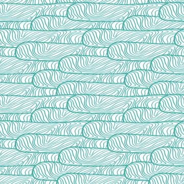 Seamless abstract hand drawn pattern, waves background Stock Illustration
