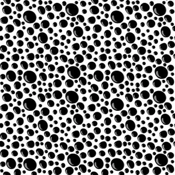 Seamless abstract hand-drawn pattern with black drops Stock Illustration