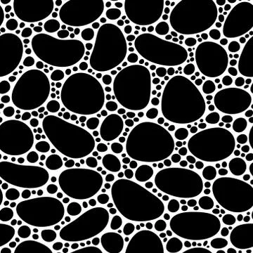 Seamless abstract hand-drawn pattern with doodle style. Black and white. Vect Stock Illustration