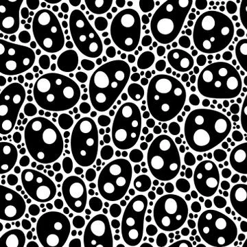 Seamless abstract hand-drawn pattern with doodle style. Black and white. Vect Stock Illustration