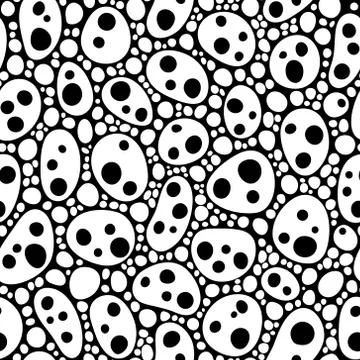 Seamless abstract hand-drawn pattern with doodle style. Black and white. Vect Stock Illustration
