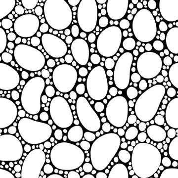 Seamless abstract hand-drawn pattern with doodle style. Black and white. Vect Stock Illustration