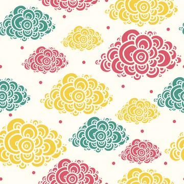 Seamless abstract hand-drawn pattern. Stock Illustration