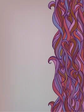Seamless Abstract Hand-Drawn Violet Pink Red Gray Pattern Stock Illustration