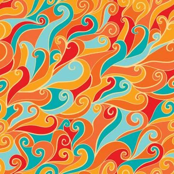 Seamless abstract hand-drawn waves pattern, wavy background. seamless pattern 스톡 일러스트