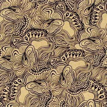 Seamless abstract hand-drawn waves pattern, wavy background. seamless pattern Stock Illustration