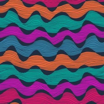 Seamless abstract hand-drawn waves texture, wavy background. seamless pattern Stockillustratie