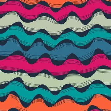 Seamless abstract hand-drawn waves texture, wavy background. seamless pattern Stockillustratie