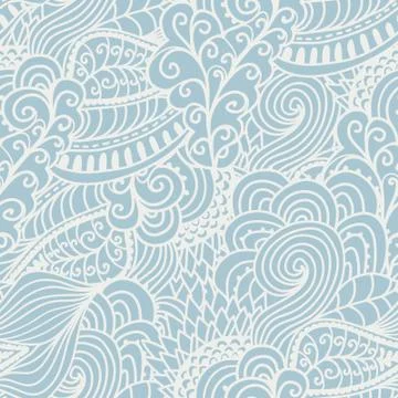 Seamless abstract hand-drawn waves pattern, wavy background. seamless pattern Illustrazione stock