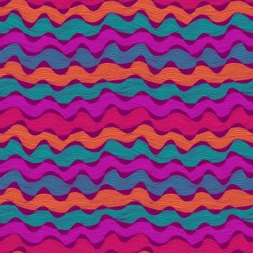 Seamless abstract hand-drawn waves texture, wavy background. seamless pattern Illustrazione stock