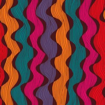 Seamless abstract hand-drawn waves pattern, wavy background. seamless pattern Stockillustratie