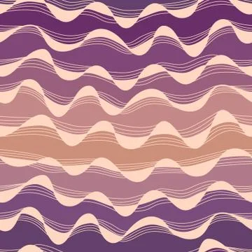 Seamless abstract hand-drawn waves pattern, wavy background. seamless pattern Stockillustratie