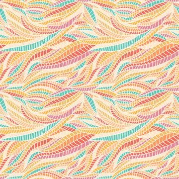Seamless abstract hand-drawn waves pattern, wavy background. seamless pattern Illustrazione stock
