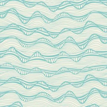 Seamless abstract hand-drawn waves pattern, wavy background. seamless pattern Illustrazione stock