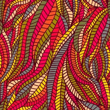 Seamless abstract hand-drawn waves pattern, wavy background. seamless pattern Stock Illustration