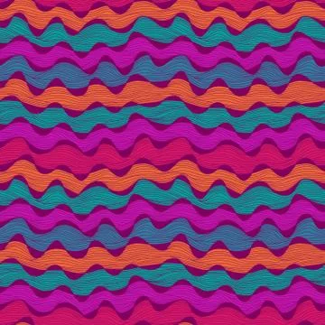 Seamless abstract hand-drawn waves pattern, wavy background. seamless pattern Stock Illustration