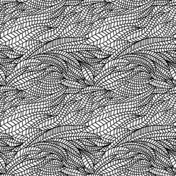 Seamless abstract hand-drawn waves pattern, wavy background. seamless pattern Illustrazione stock
