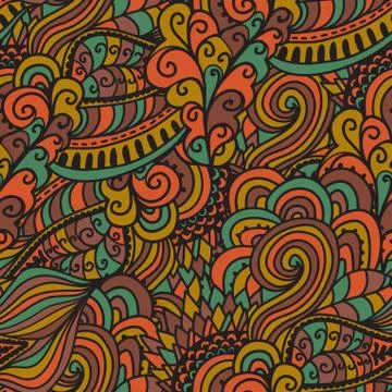 Seamless abstract hand-drawn waves pattern, wavy background. seamless pattern Illustrazione stock